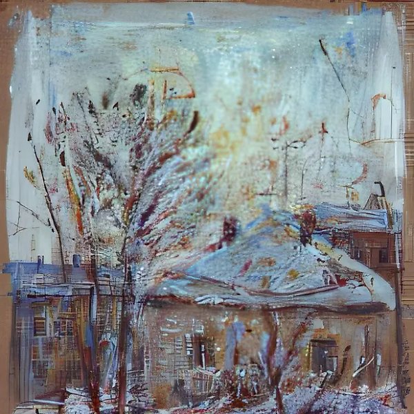 Московский дворик, 1955, картон, масло, 73x51. Собственность галереи СТАНБЕТ, Москва