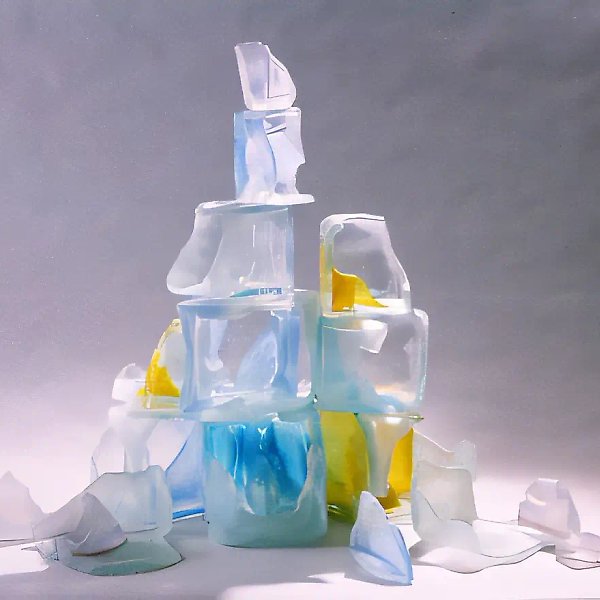 空中楼阁(7件),1990年,玻璃,模具吹制,高65厘米,作者自藏
