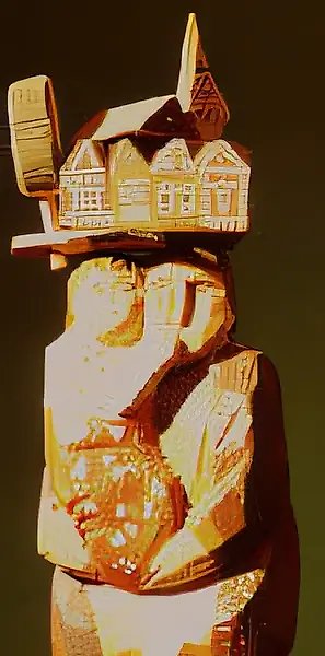 Native home, 1991, painted wood, 35x20x7 Property of the Tretyakov Art Gallery. Moscow.