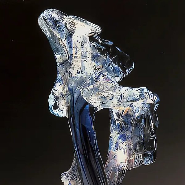 Благовещенье, 1992, отливка в форму и гутная работа, 48х30х25 Собственность автора