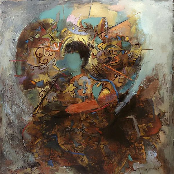 Под зонтом, 1992, холст, масло, 120х120