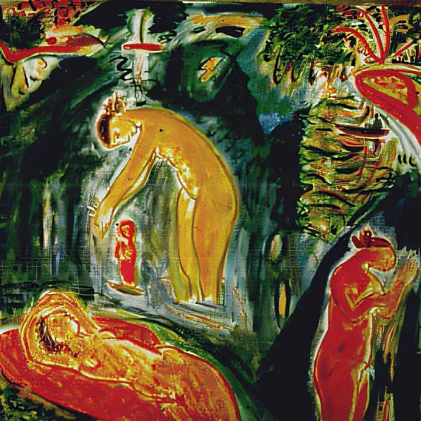 Голубой пляж, 1992, холст, масло, 90х90 Собственность галереи "Арта" $ 2000