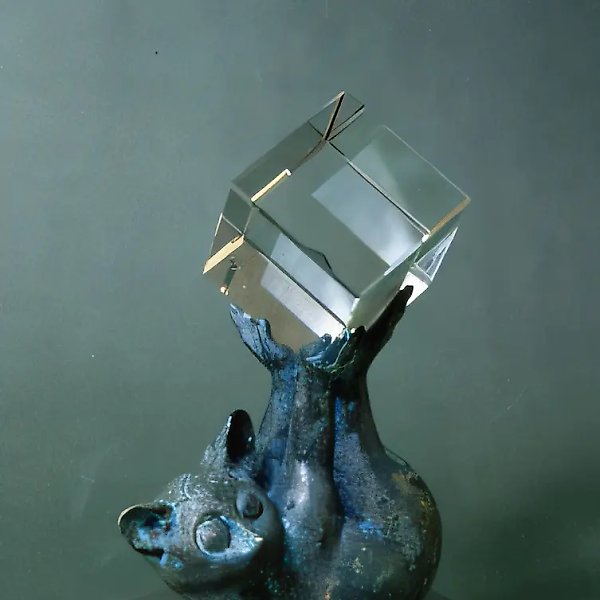 Small Lemur, 1993, bronze, glass, 28x15x15