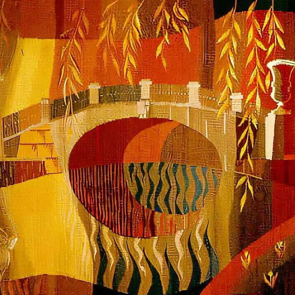 Мост Висконти, 1988, шерсть, ручная работа, 160x240. Собственность отеля «Прибалтийская», Санкт-Петербург