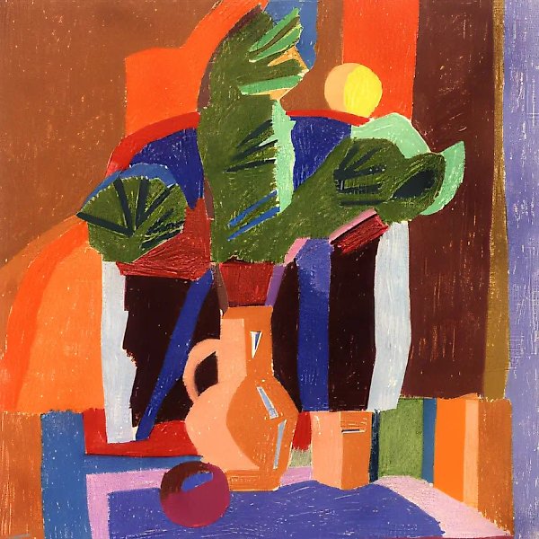 Still Life with an Apple, 1989, paper, pastel, 61x59