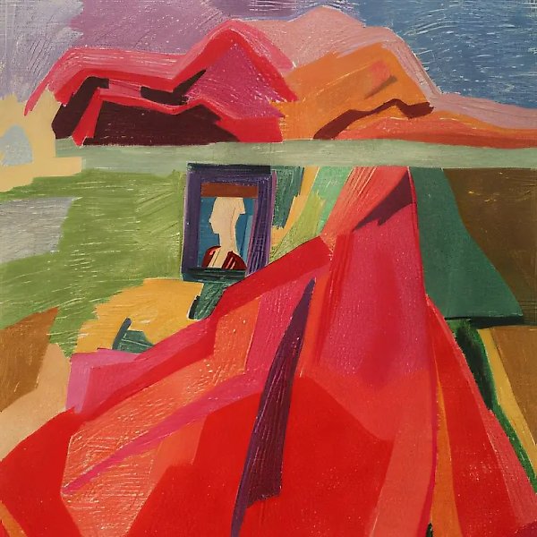 Portrait of a Lady in Red, 1989, paper, pastel, 72x61