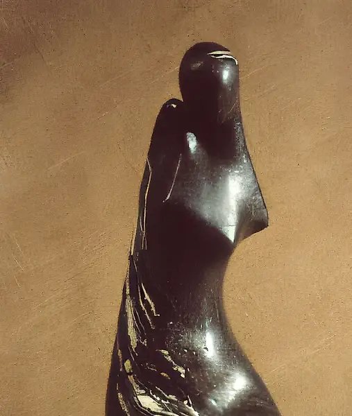 Сидящая, 1992, шамот, фарфор, лепка, 29х10х15 Собственность автора