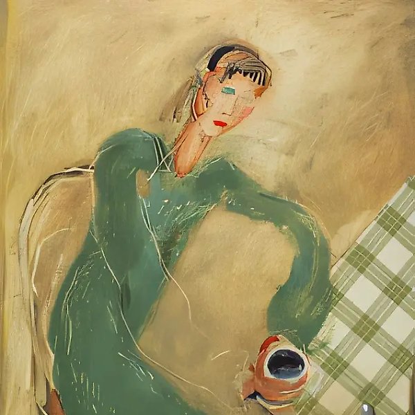 Young Woman with a Cup of Coffee, 1991, canvas, oil, assemblage, 87x74