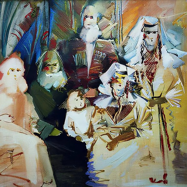 A family portrait, 1988, canvas, oil, 88x99 Property of "Moscow palette" Gallery