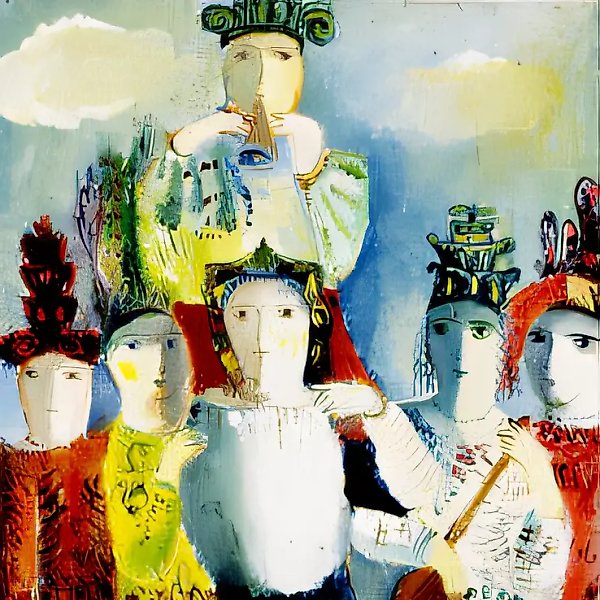 散步，1991年，布面油画，作者自藏。
$800