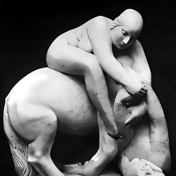Battle of a Centaur with Amazons, 1981, marble, H=80 cm