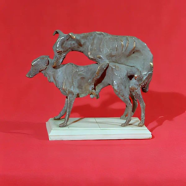 Male and Female Dog, 1993, bronze, H=25 cm