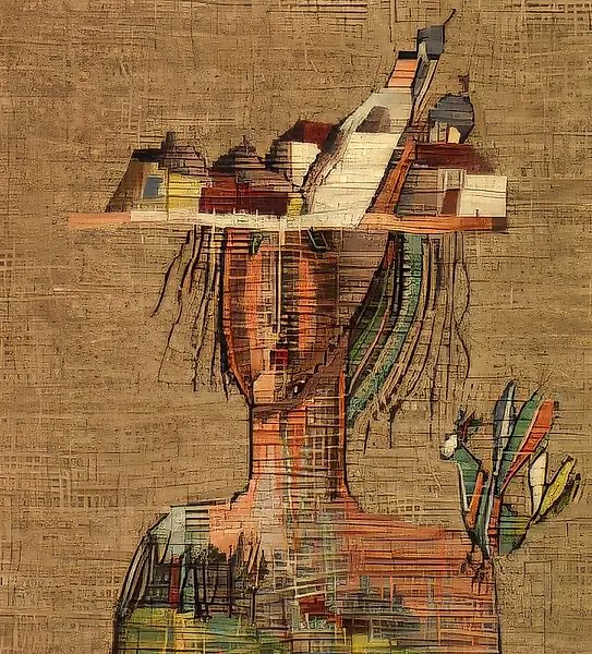 Портрет (мини-гобелен), 1989, ручное ткачество, 19х11,5 Коллекция Peiker Barbara. Германия