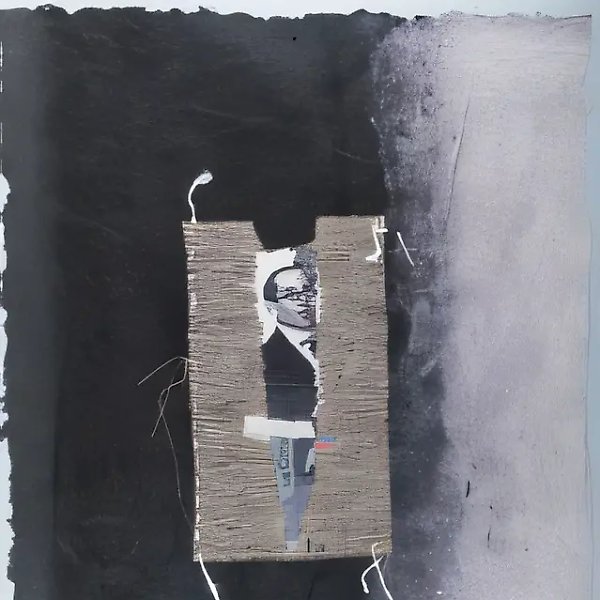 Из серии "Архивум №4"	, 1996, лен, шелк, бумага, ручное ткачество, коллаж, 70 х 50