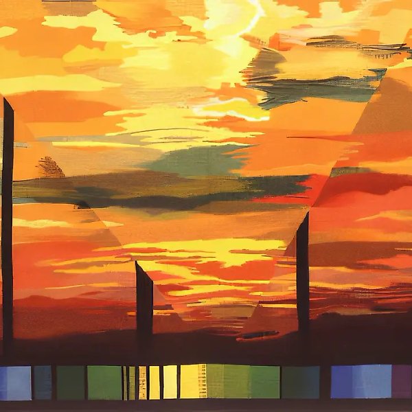 机场 II，1991年，手工织造，羊毛，亚麻，145×240，莫斯科“切列姆什基”餐厅藏