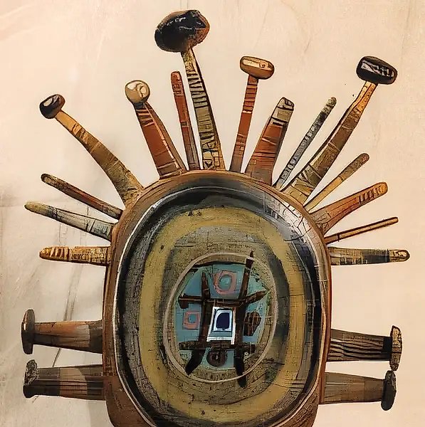 Sun flower (Series "Signs of the Earth"), 1987, chamotte, coloured masses, engobe, glazing, 67x48x17 Author`s property