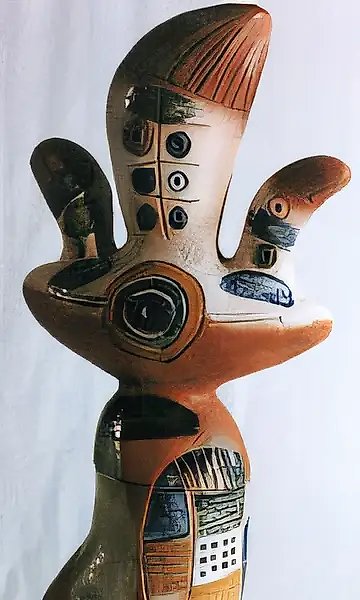 Merry Andrew, 1990, chamotte, engobe, glazing, 67x48x17 Author`s property