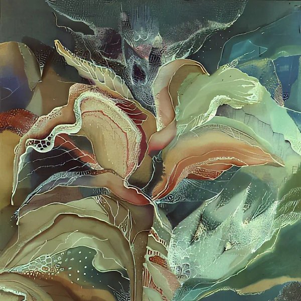 Орхидея, 1987, горячий батик, 100х100 Находится в собрании Московского Союза художников