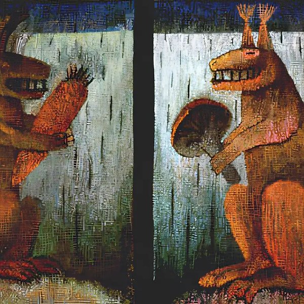Обитатели суши, 1992, ручное ткачество, 102х146 Собственность автора