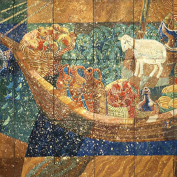 Seasons (Summer), 1992, mosaics, 250x460 Property of Russian Children Center "Orlenok", Krasnodarsky krai