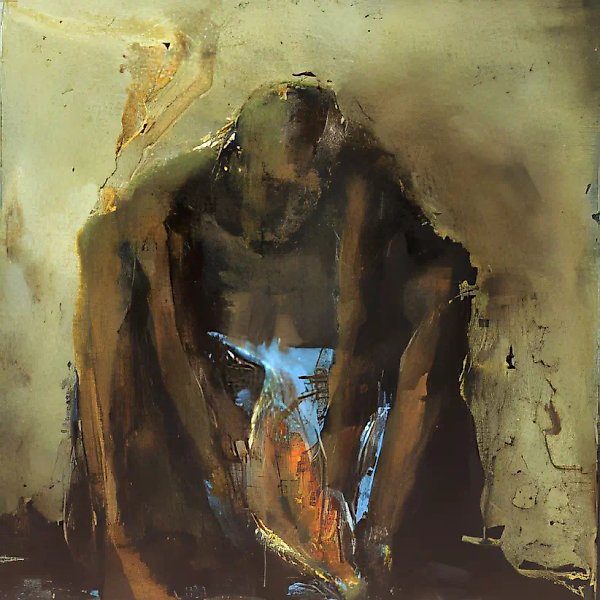 渔夫，1992年，布面油画，100x110，作者自藏