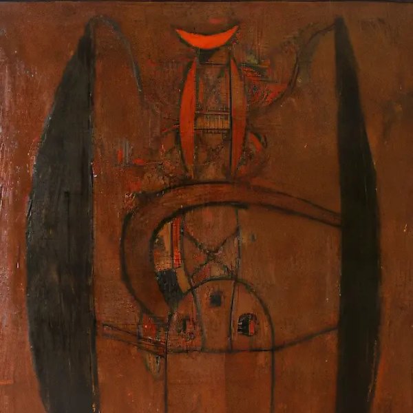 Письмена древней Сибири, 1990, холст, масло, 63х49