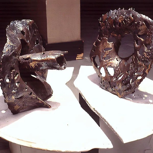 最简单的，1993年，青铜，2件；大理石，2件；90×90×50，作者自藏