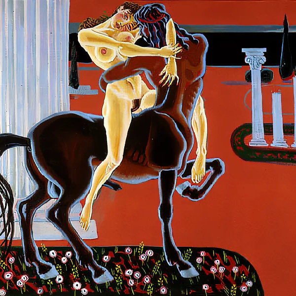 Амазонка и кентавр, 1991, холст, темпера, масло, 80х100 Частная коллекция