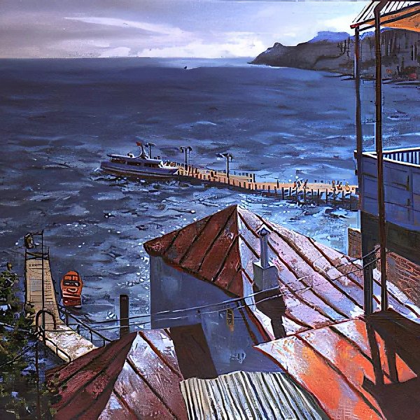 Гурзуф. Чеховка, 1990, холст, масло, 100х120 Собственность автора