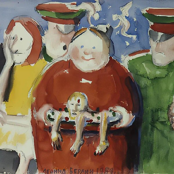 Platter, 1989, paper, watercolor, 30x50 Author`s property
