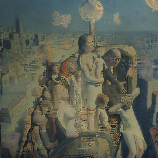Эскалатор, 1976, холст, масло, дерево, железо, 100х65 Государственная Третьяковская галерея.Москва.