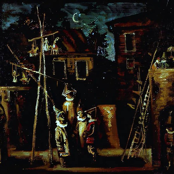 Городская жизнь, 1992, холст, масло, 50x61. Собственность автора