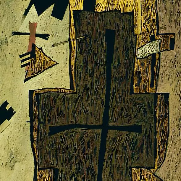 Черт и ангел у креста, 1991, бумага, масляная пастель, 56х68 Частная коллекция Джона Уеслея Коско. США