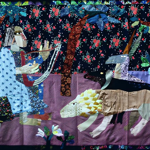 And David`s Song Poured Forth, 1992, patchwork panel, 140x180. Author`s property