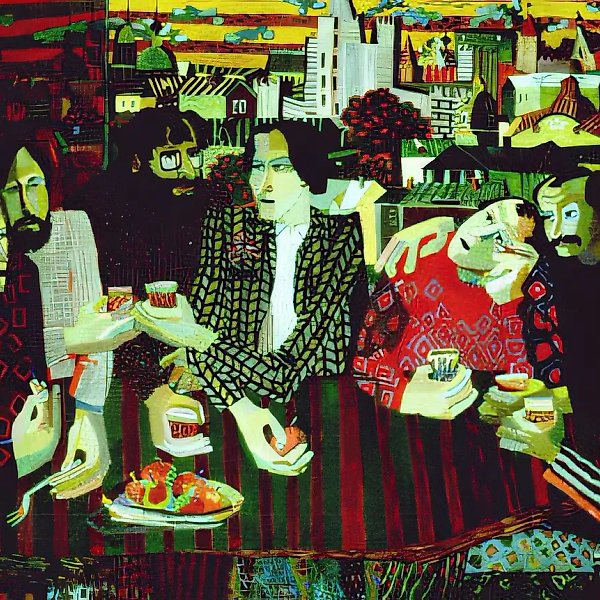 Bachelor Party, 1990, canvas, oil, 136x181. Author`s property