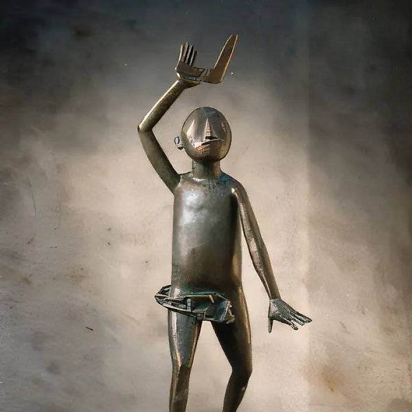 回力镖投掷者，1997年，青铜，75 x 40 x 35