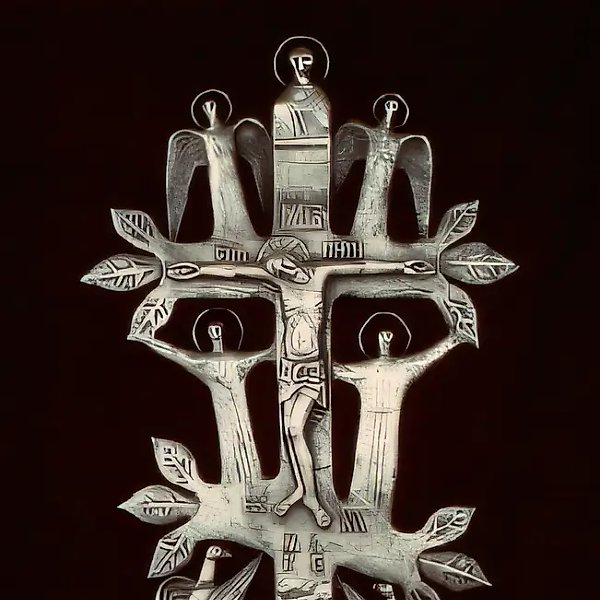 Распятие, 1991, литьё, алюминий, 65х40х10
