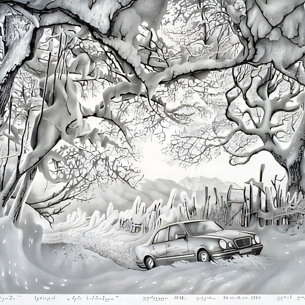 Imeretian Winter. From the series «My Homeland». Sheet No. 14, 1997, paper, pencil, 44.5x65. Author`s property