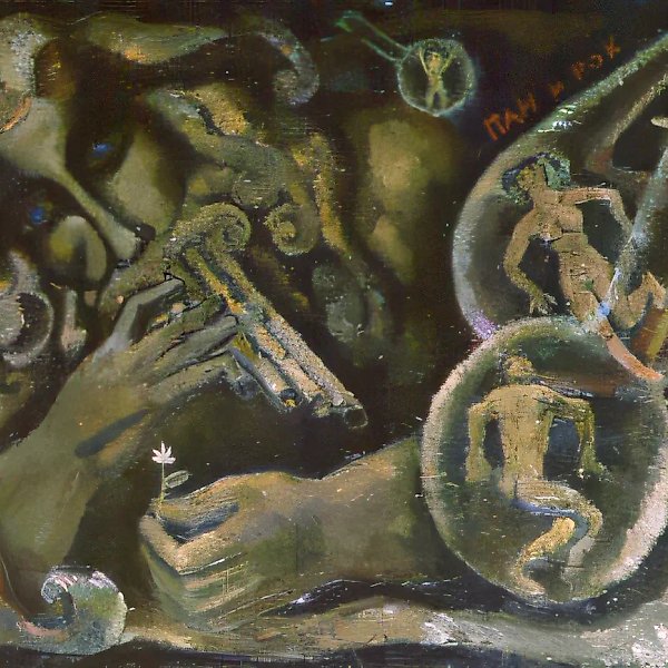 Пан и рок, 1966, холст, масло, 67,5х92,5 Собственность автора
