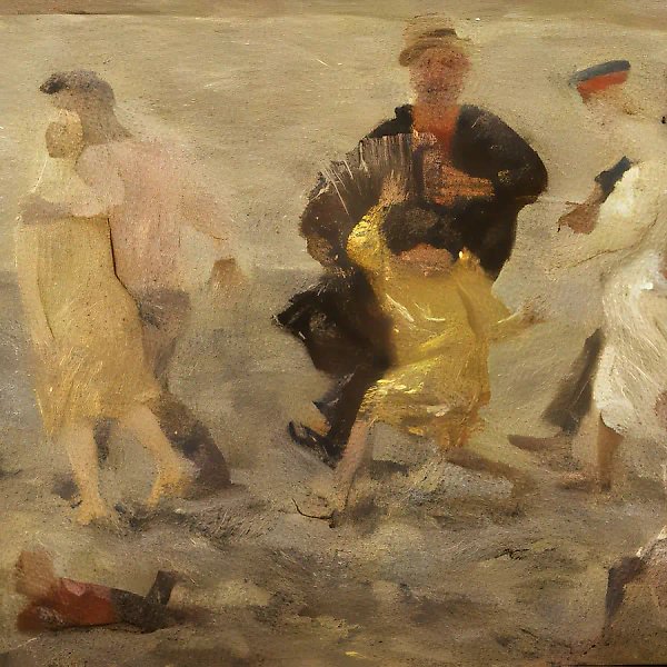 Гуляние, 1992, холст, масло, 43х56