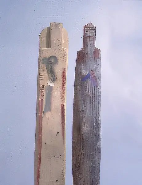 Предстоящие, 1992, крашеное дерево, 200х70х30 Собственность Государственной Третьяковской
галереи. Москва.