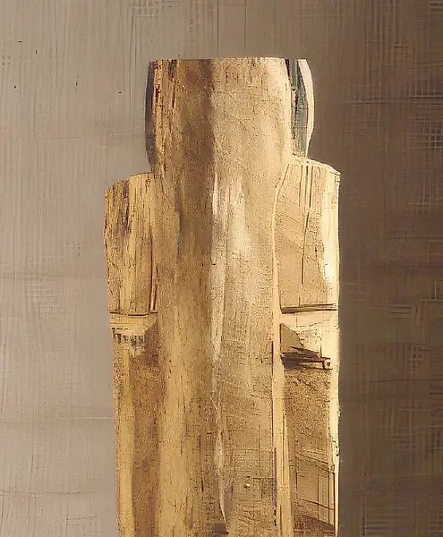 Beginning, 1990, wood, 160x75x45. Property of the State Russian Museum. St. Petersburg