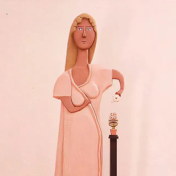 Утром, 1994, крашеное дерево, высота 75
