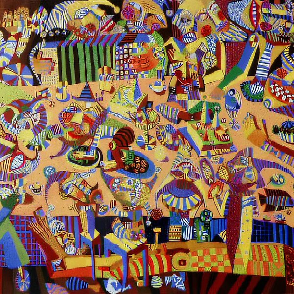 Пир шутов, 1993, бумага, гуашь, 35х50 Собственность автора