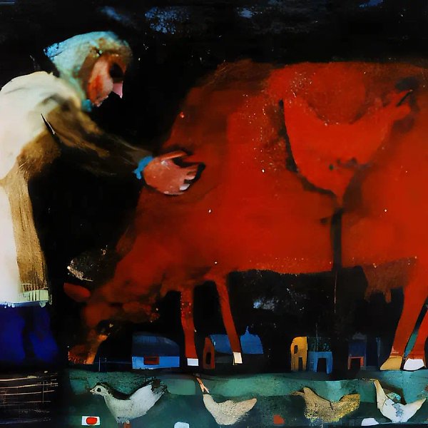 Моя любимая корова, 1991, холст, масло, 60х80. Собственность автора