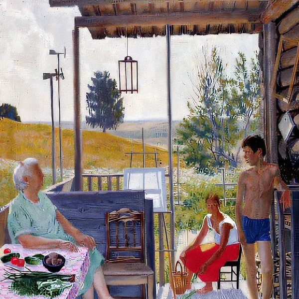 Семейный портрет на веранде, 1989, холст, масло, 80х75 Собственность автора