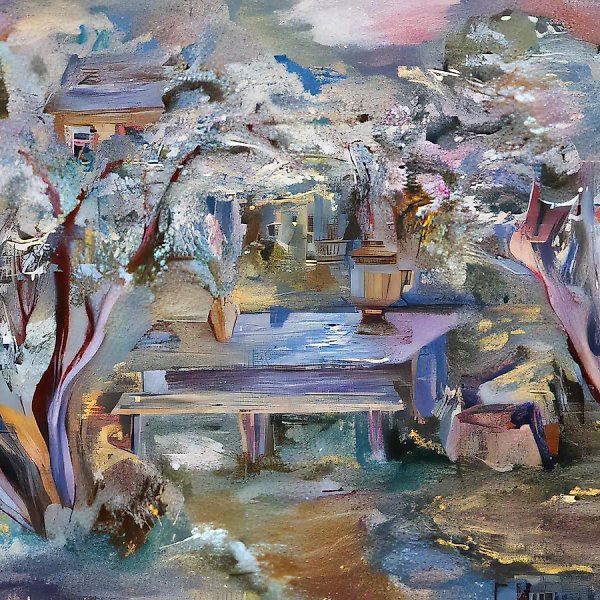 Table in a Garden, 1990, canvas, oil, 50x60. Private collection