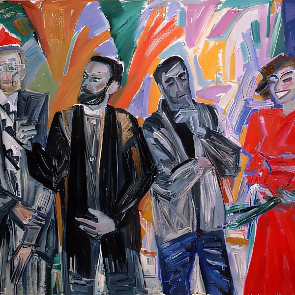 Вернисаж, 1989, холст, масло, 145х176 Частное собрание