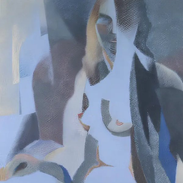 大蓝色裸女,1993年,纸本,粉彩,65×45