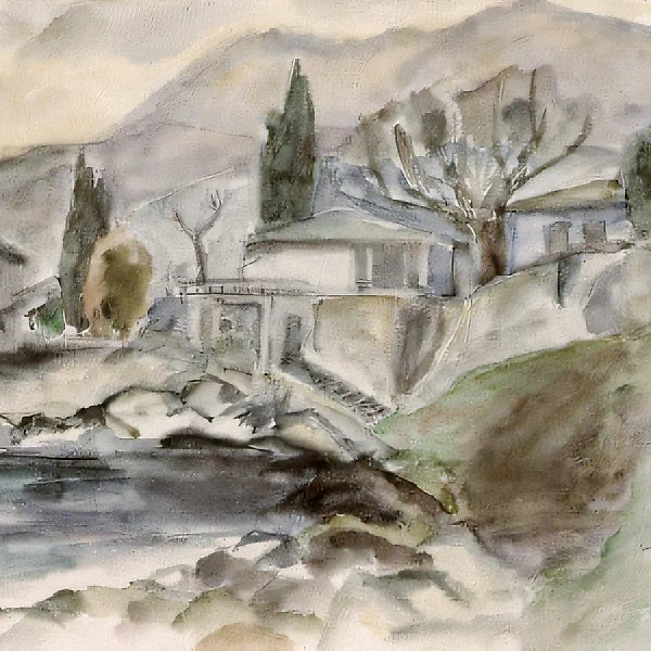 古尔祖夫。契诃夫湾。1990年,纸本,水彩,45x40厘米